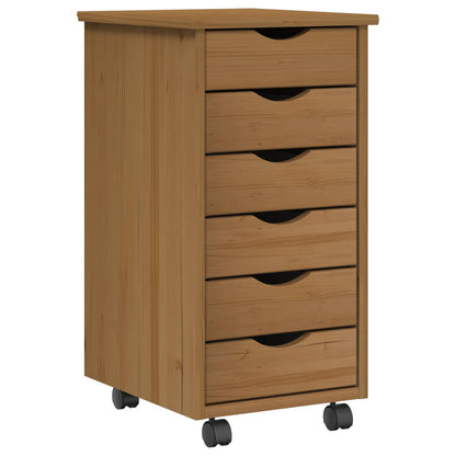 Desk and Rolling Cabinet Set MOSS 2 pcs Honey Brown