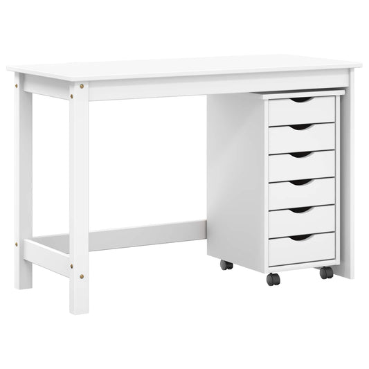 Desk and Rolling Cabinet Set MOSS 2 pcs White