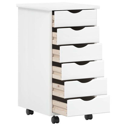 Desk and Rolling Cabinet Set MOSS 2 pcs White