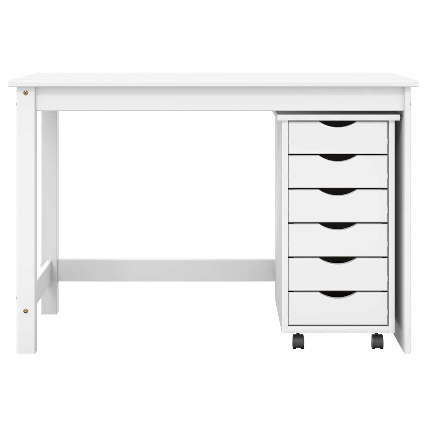 Desk and Rolling Cabinet Set MOSS 2 pcs White