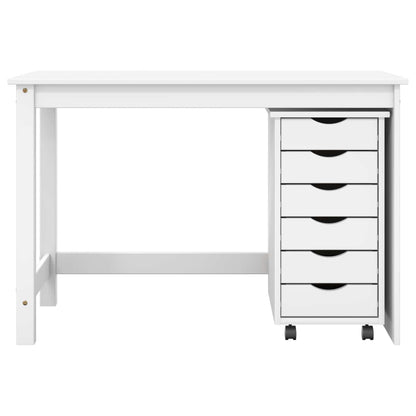 Desk and Rolling Cabinet Set MOSS 2 pcs White