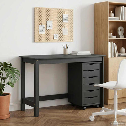 Desk and Rolling Cabinet Set MOSS 2 pcs Grey