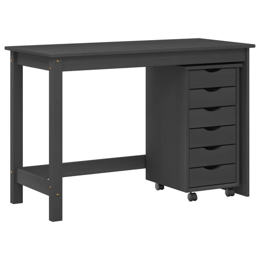 Desk and Rolling Cabinet Set MOSS 2 pcs Grey