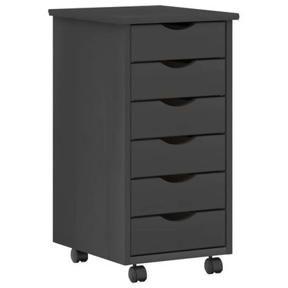 Desk and Rolling Cabinet Set MOSS 2 pcs Grey