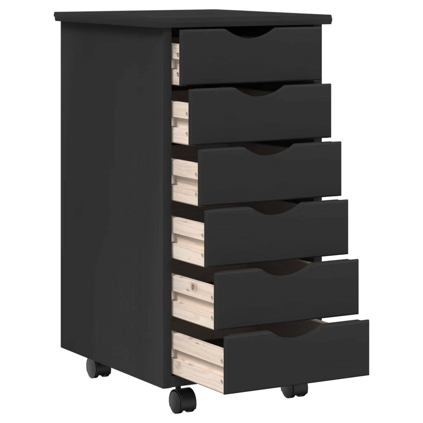 Desk and Rolling Cabinet Set MOSS 2 pcs Black