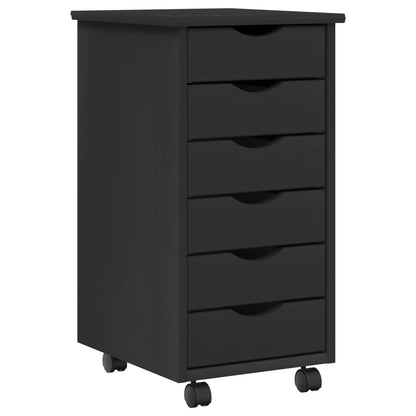 Desk and Rolling Cabinet Set MOSS 2 pcs Black