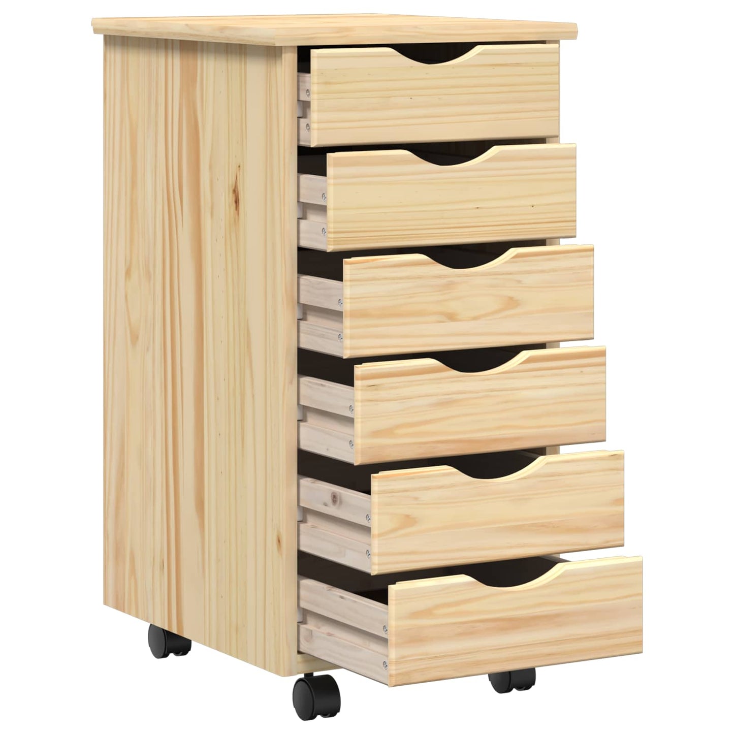 Desk and Rolling Cabinet Set MOSS 2 pcs Brown