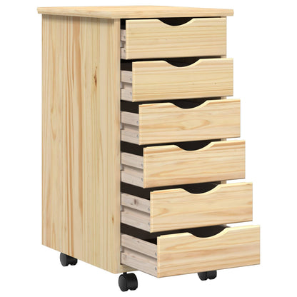 Desk and Rolling Cabinet Set MOSS 2 pcs Brown