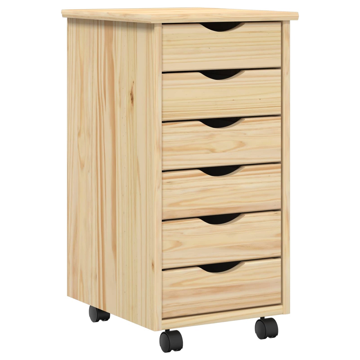Desk and Rolling Cabinet Set MOSS 2 pcs Brown