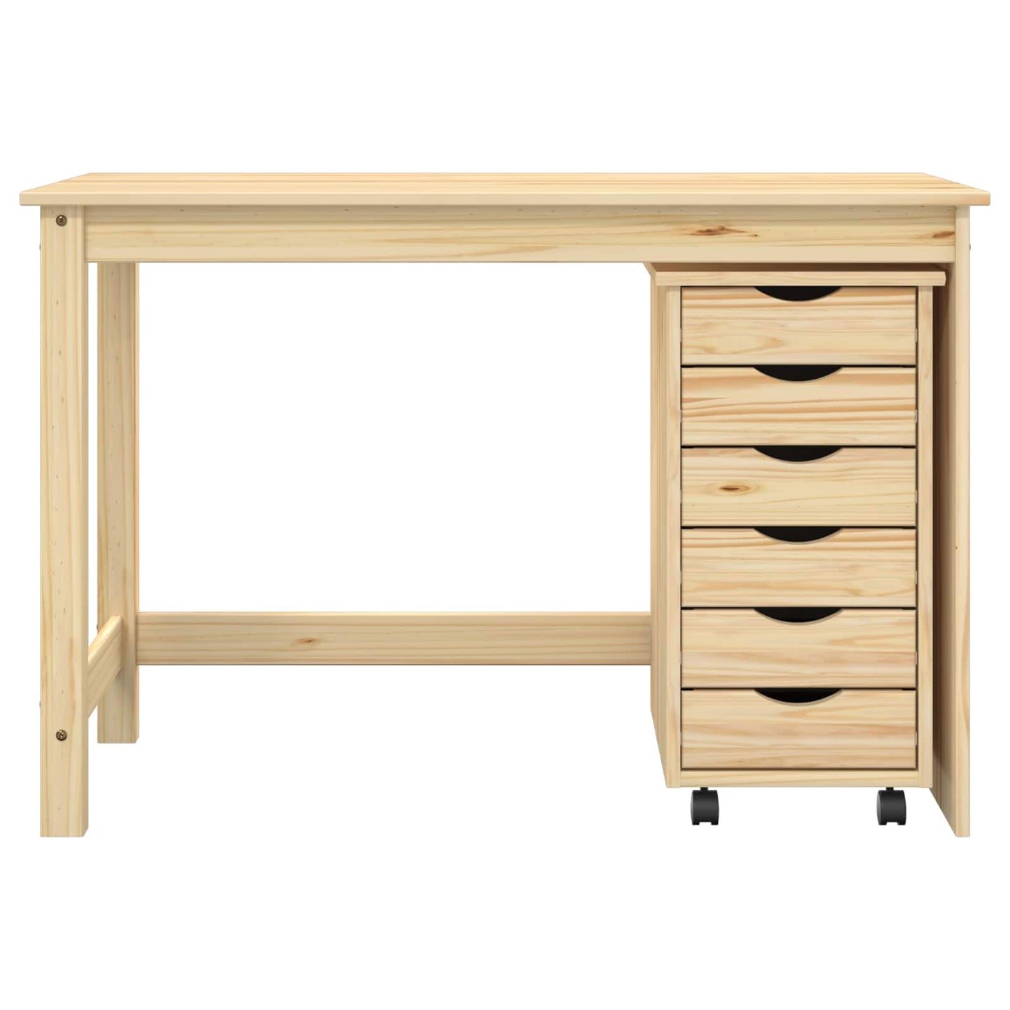 Desk and Rolling Cabinet Set MOSS 2 pcs Brown
