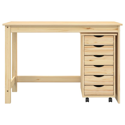Desk and Rolling Cabinet Set MOSS 2 pcs Brown