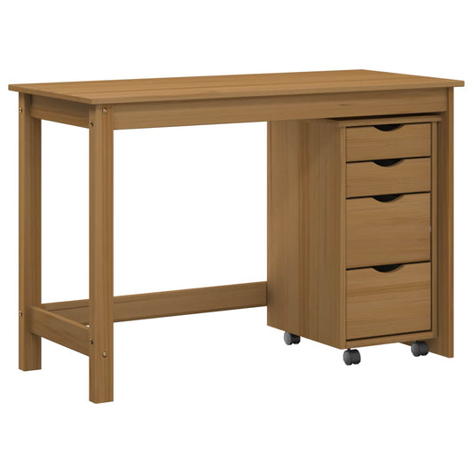 Desk and Rolling Cabinet Set MOSS 2 pcs Honey Brown