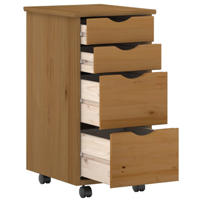 Desk and Rolling Cabinet Set MOSS 2 pcs Honey Brown
