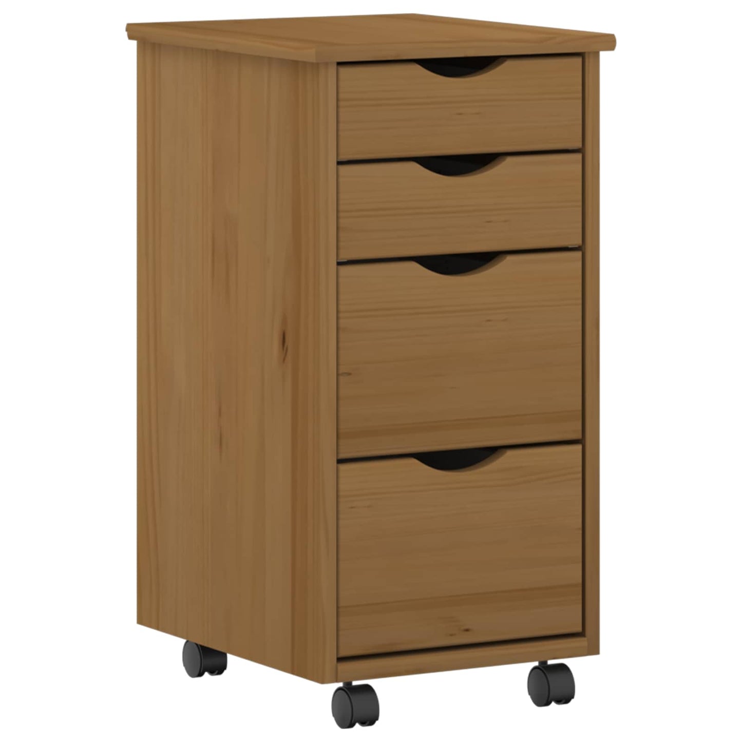 Desk and Rolling Cabinet Set MOSS 2 pcs Honey Brown