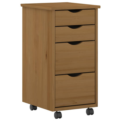 Desk and Rolling Cabinet Set MOSS 2 pcs Honey Brown