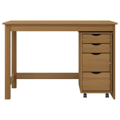 Desk and Rolling Cabinet Set MOSS 2 pcs Honey Brown