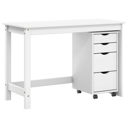 Desk and Rolling Cabinet Set MOSS 2 pcs White