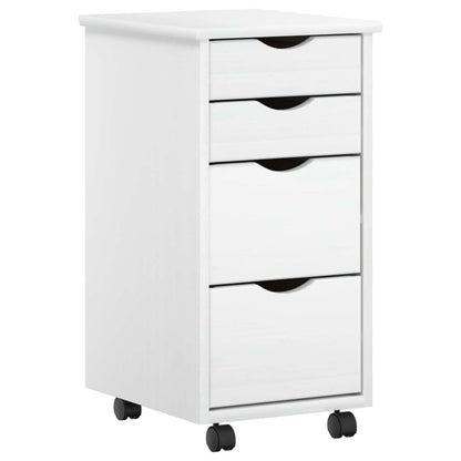 Desk and Rolling Cabinet Set MOSS 2 pcs White
