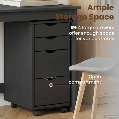 Desk and Rolling Cabinet Set MOSS 2 pcs Grey