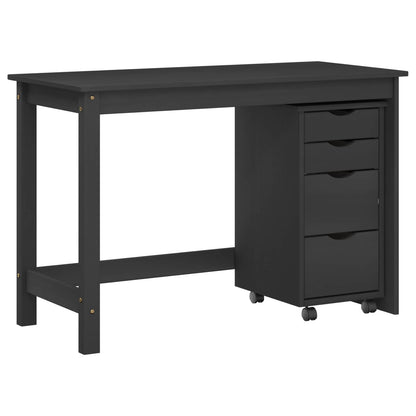 Desk and Rolling Cabinet Set MOSS 2 pcs Black