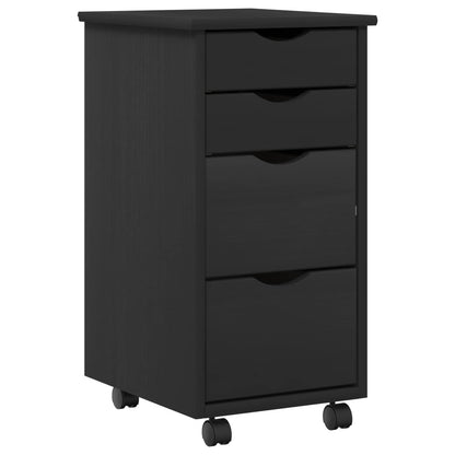 Desk and Rolling Cabinet Set MOSS 2 pcs Black