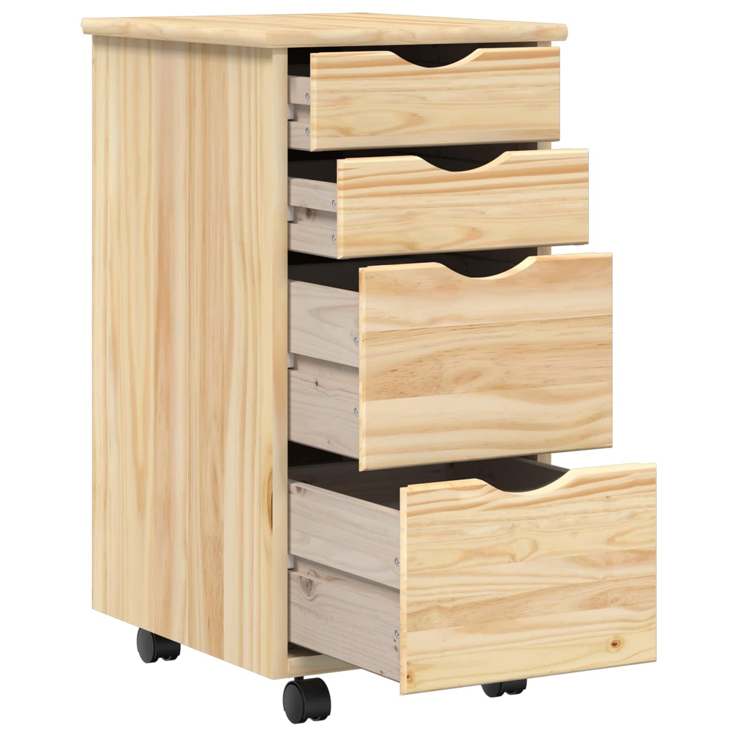Desk and Rolling Cabinet Set MOSS 2 pcs Brown