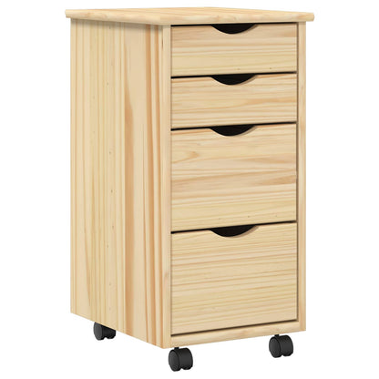 Desk and Rolling Cabinet Set MOSS 2 pcs Brown