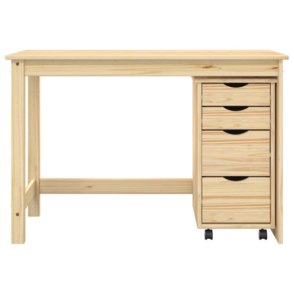 Desk and Rolling Cabinet Set MOSS 2 pcs Brown