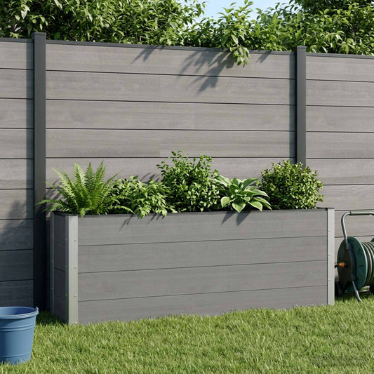 Garden Raised Bed 2 pcs Black 200 x 30 x 72 cm