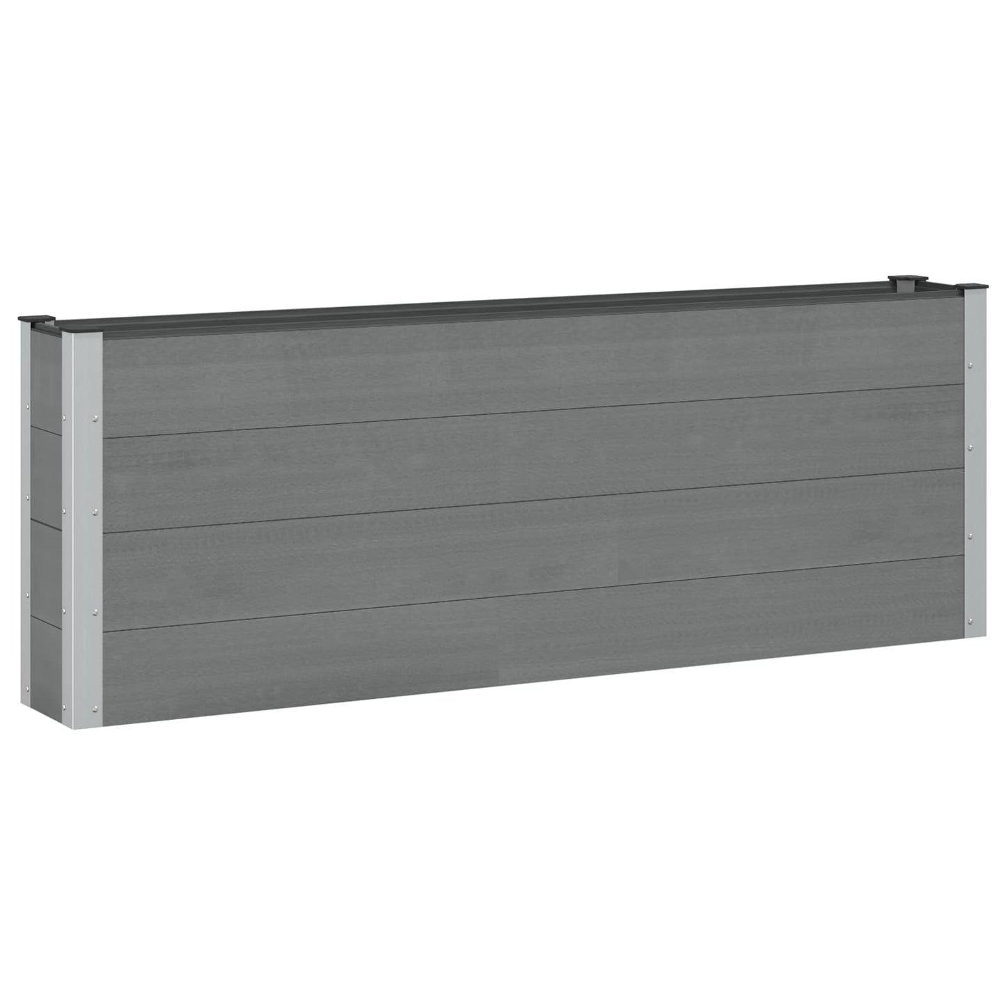 Garden Raised Bed Black 200 x 30 x 72 cm WPC and Aluminium