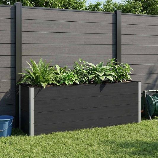 Garden Raised Bed Black 200 x 30 x 72 cm WPC and Aluminium