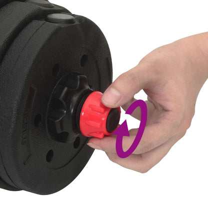 2-in-1 Dumbbell Set 40kg Black and Red Cement and Iron Sand
