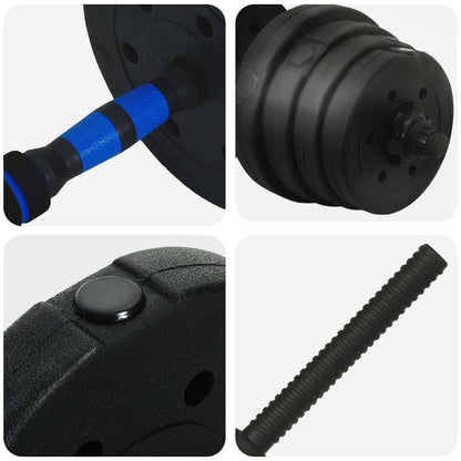 2-in-1 Dumbbell Set 40kg Black and Blue Cement and Iron Sand