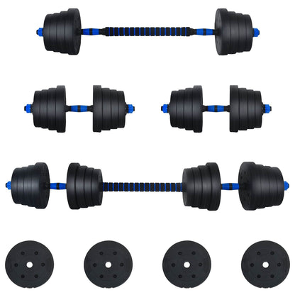 2-in-1 Dumbbell Set 40kg Black and Blue Cement and Iron Sand