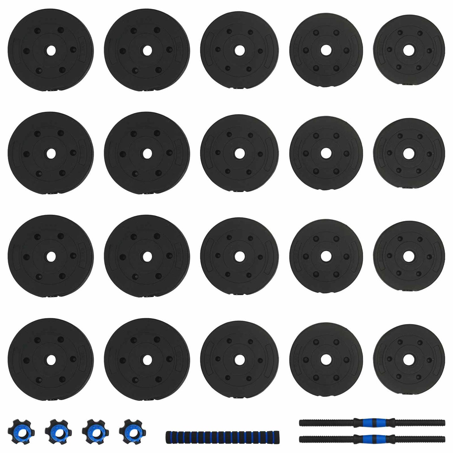 2-in-1 Dumbbell Set 40kg Black and Blue Cement and Iron Sand