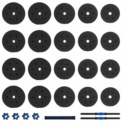 2-in-1 Dumbbell Set 40kg Black and Blue Cement and Iron Sand