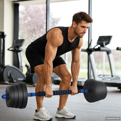 4-in-1 Dumbbell Set 40kg Black and Blue Cement and Iron Sand