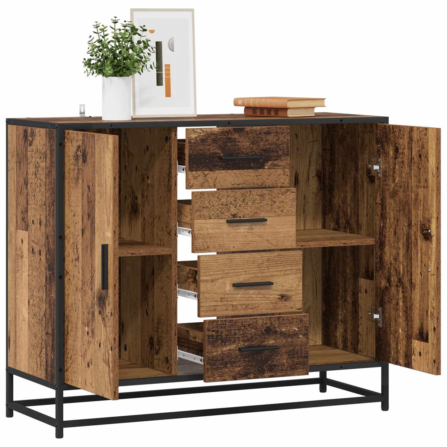 Sideboard Old Wood 92 x 35 x 76 cm Engineered Wood