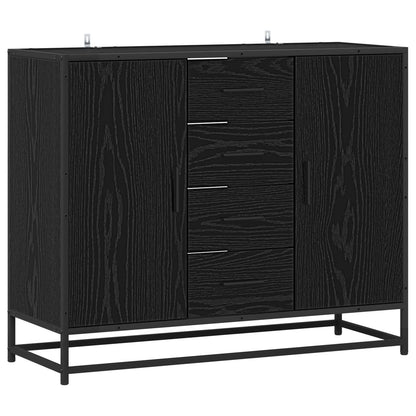 Sideboard Black Oak 92 x 35 x 76 cm Engineered Wood
