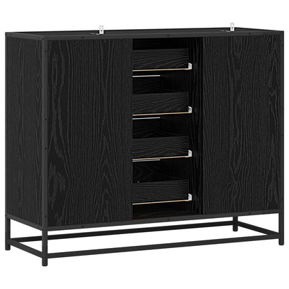 Sideboard Black Oak 92 x 35 x 76 cm Engineered Wood