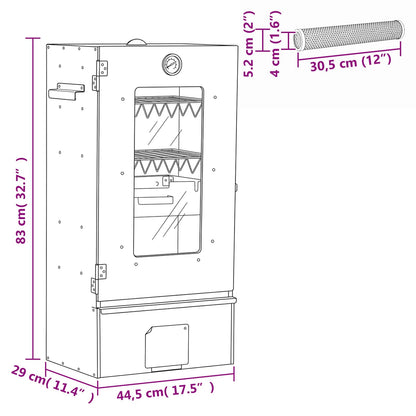 Cold Smoker with Smoker Tube 44.5 x 29 x 83 cm Galvanised steel