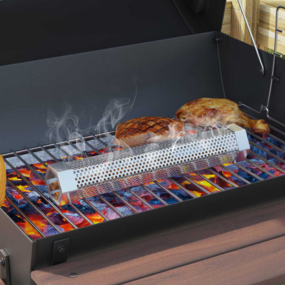 Barrel Grill with 2 Cooking Grids 3 pcs 80 x 73 x 90 cm Metal