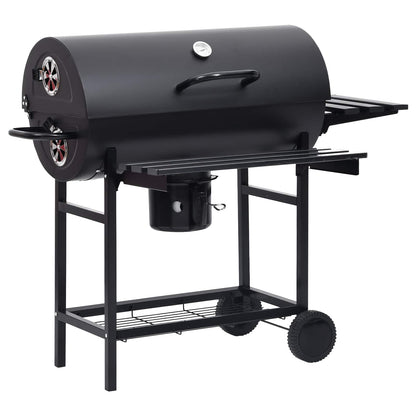 Barrel Grill with Wheels and Shelves 3 pcs 115 x 85 x 95 cm