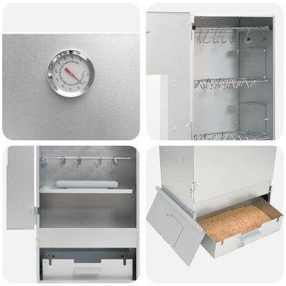 Smoker Oven 3 pcs 44.5 x 29 x 110 cm Galvanised steel Silver