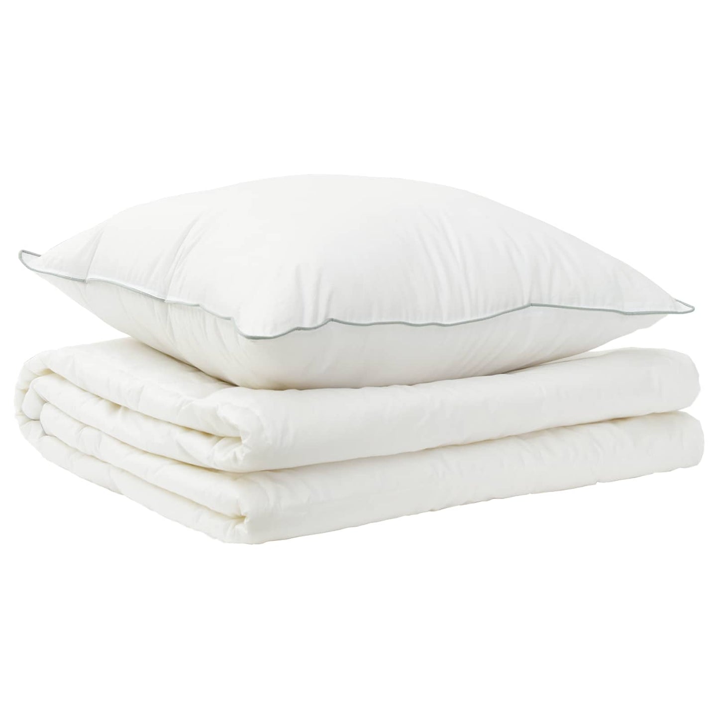 Duvet and Pillow Set 2 pcs 135x200 cm Summer 200 GSM Wool White