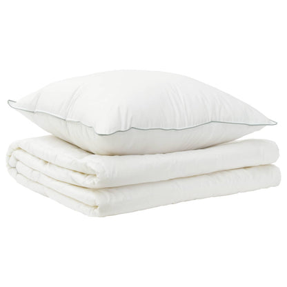 Duvet and Pillow Set 2 pcs 135x200 cm Summer 200 GSM Wool White