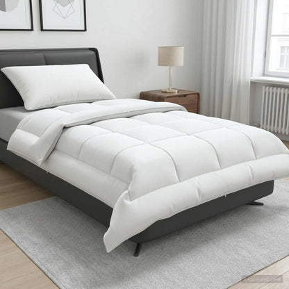 Duvet and Pillow Set 2 pcs 150x200 cm Summer 200 GSM Wool White