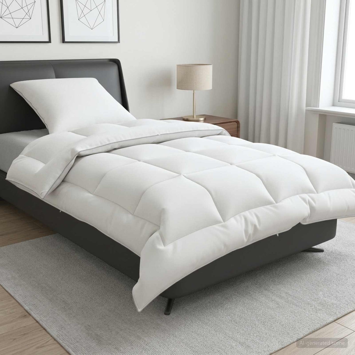 Duvet and Pillow Set 2 pcs 150x200 cm 4 Seasons 300 GSM Wool