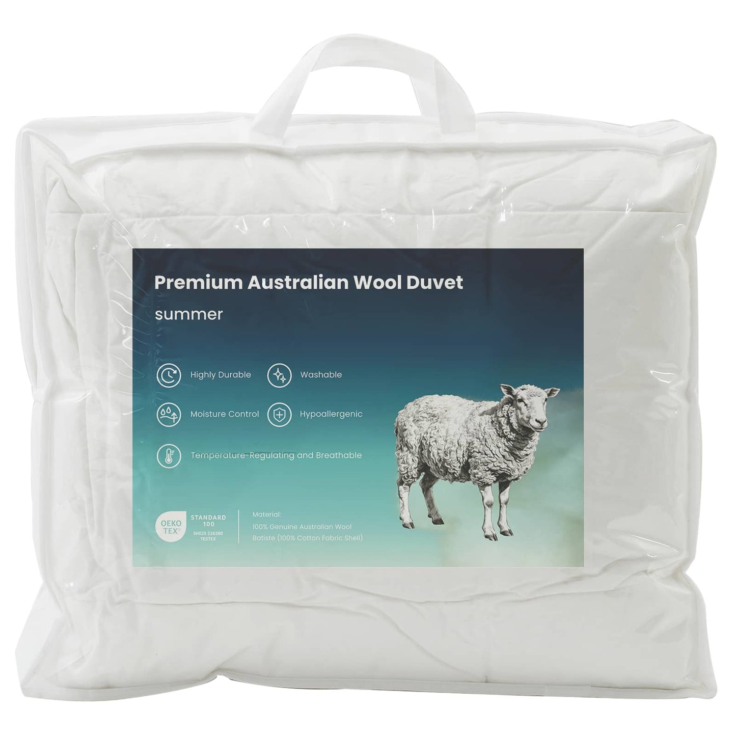 Duvet and Pillow Set 3 pcs 140x220 cm Summer 140 GSM Wool White