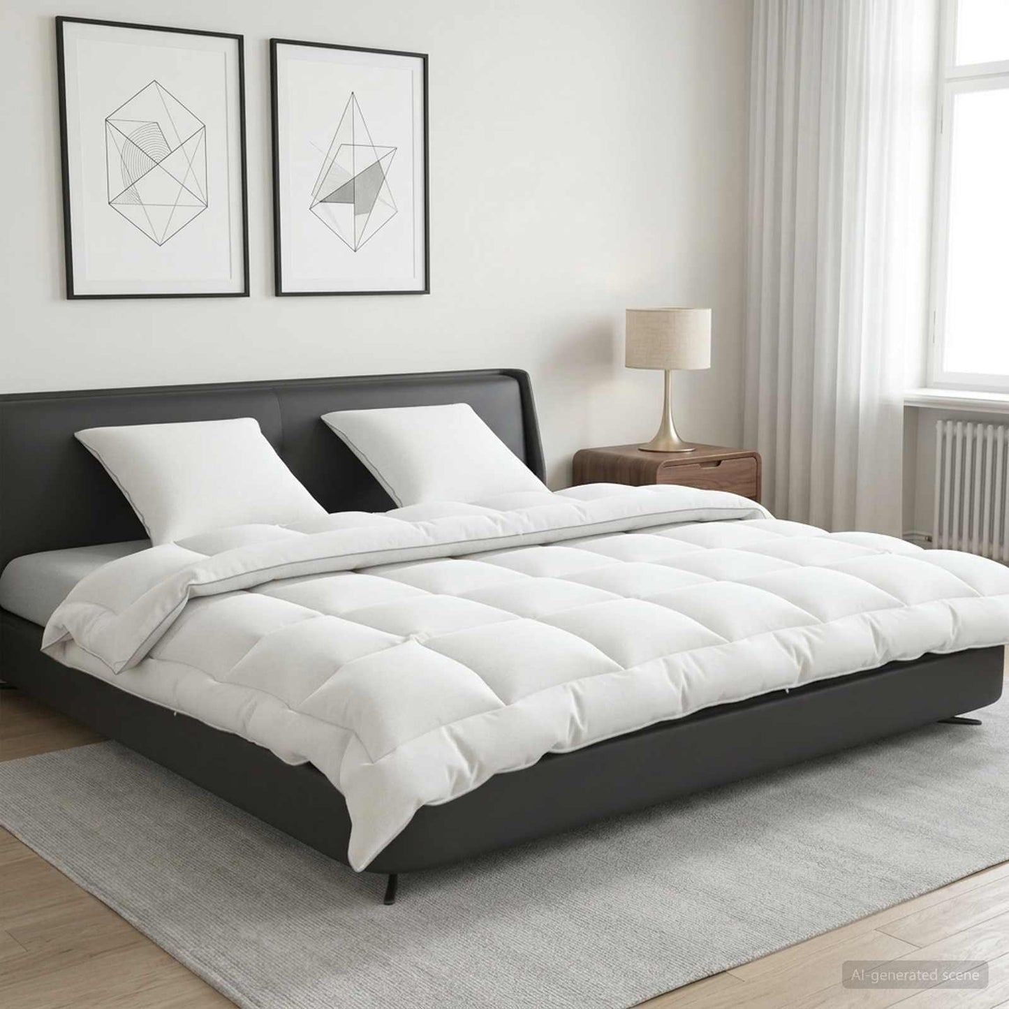 Duvet and Pillow Set 3 pcs 200x240 cm 4 Seasons 350 GSM Wool